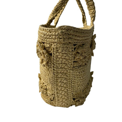List Price: 800000 Dior Women's Pannier Chapeau Basket Bag Raffia 2way Shoulder