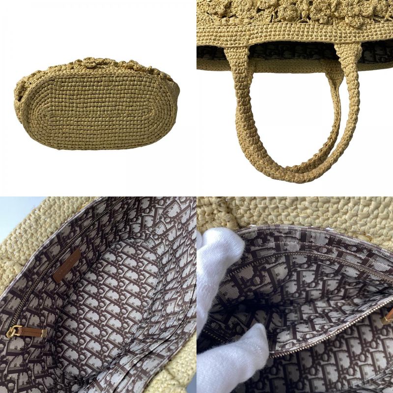 List Price: 800000 Dior Women's Pannier Chapeau Basket Bag Raffia 2way Shoulder