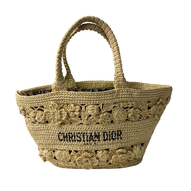 List Price: 800000 Dior Women's Pannier Chapeau Basket Bag Raffia 2way Shoulder