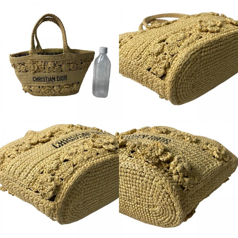 List Price: 800000 Dior Women's Pannier Chapeau Basket Bag Raffia 2way Shoulder