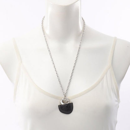 Hermes Necklace Gale Gene Stainless Steel Leather