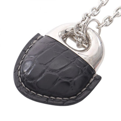 Hermes Necklace Gale Gene Stainless Steel Leather