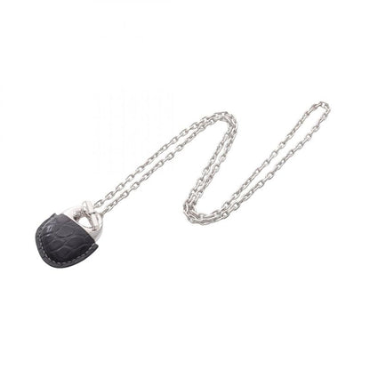 Hermes Necklace Gale Gene Stainless Steel Leather