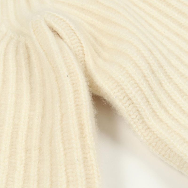 Hermes Knit Zip Up White Cashmere Sweater