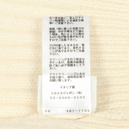 Hermes Knit Zip Up White Cashmere Sweater