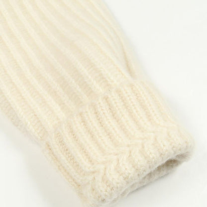 Hermes Knit Zip Up White Cashmere Sweater