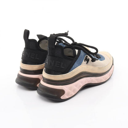 Chanel Sneakers Cocomark Beige Navy Pink Suede