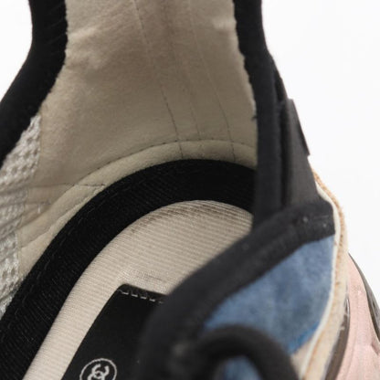 Chanel Sneakers Cocomark Beige Navy Pink Suede
