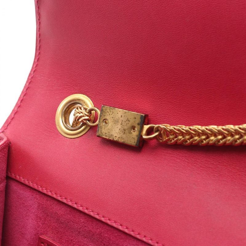 Saint Laurent Paris Shoulder Bag Betty Magenta Leather Chain