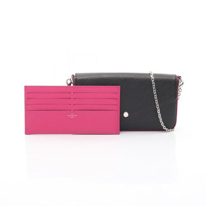 Louis Vuitton Shoulder Bag Pochette Felicie Epi Noir Black Hot Pink
