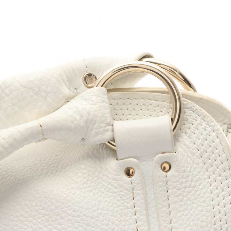 Celine Handbag Bittersweet White Leather Medium