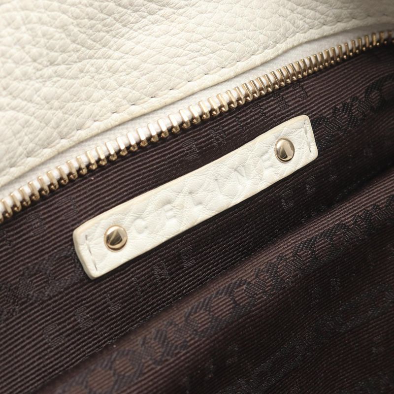 Celine Handbag Bittersweet White Leather Medium