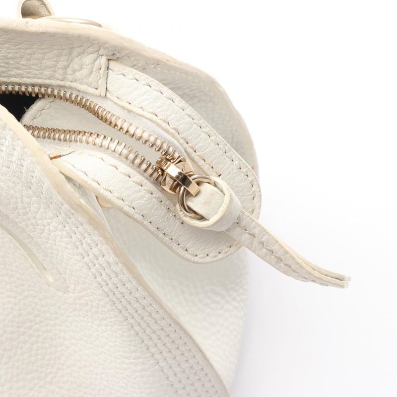 Celine Handbag Bittersweet White Leather Medium