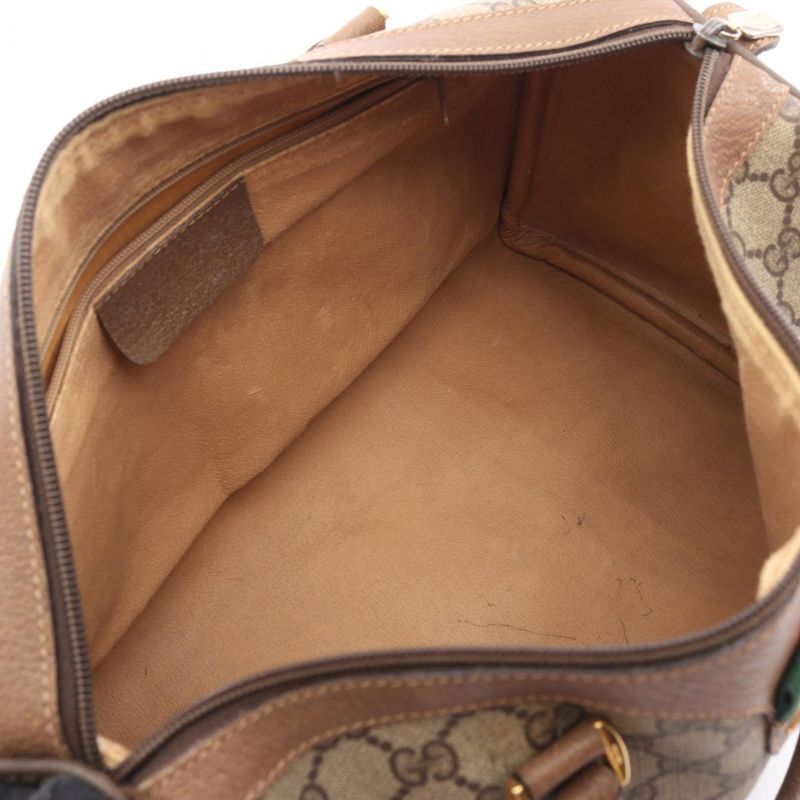 Gucci Handbag Old Gucci GG Plus Sherry Line 40.02.007 Beige Khaki PVC Coated