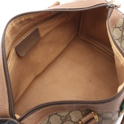 Gucci Handbag Old Gucci GG Plus Sherry Line 40.02.007 Beige Khaki PVC Coated