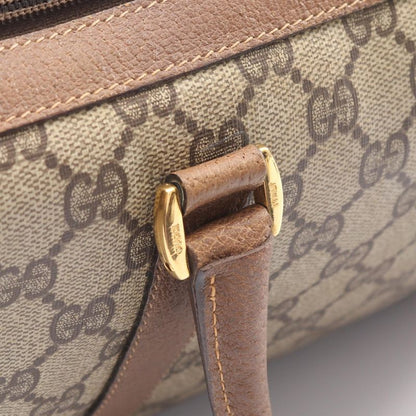 Gucci Handbag Old Gucci GG Plus Sherry Line 40.02.007 Beige Khaki PVC Coated