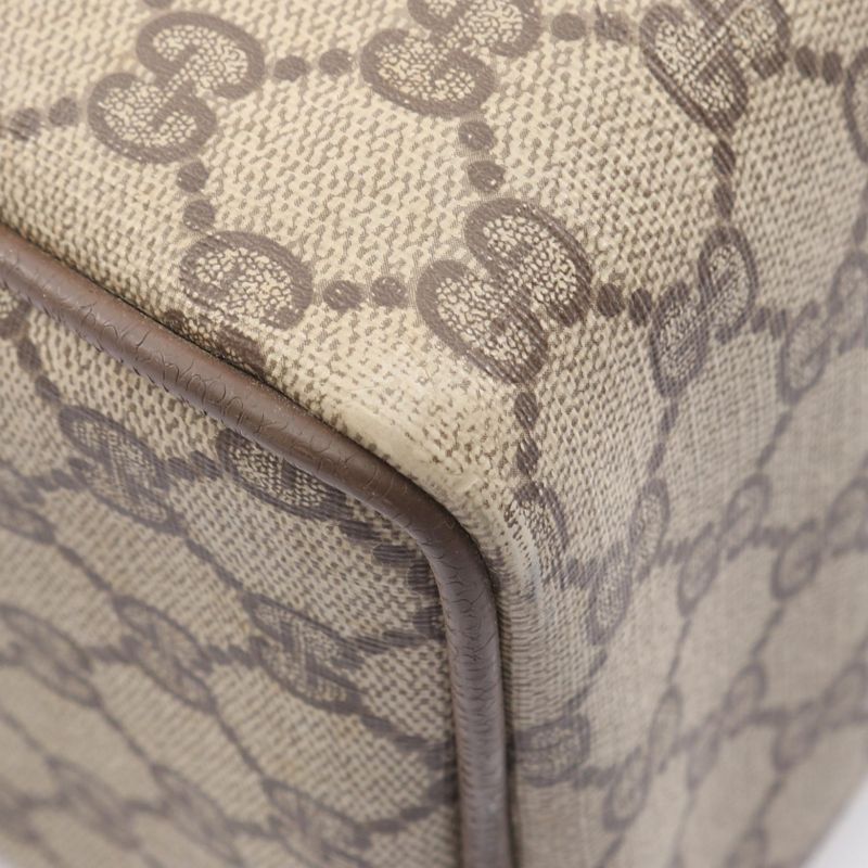 Gucci Handbag Old Gucci GG Plus Sherry Line 40.02.007 Beige Khaki PVC Coated