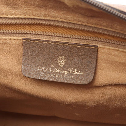 Gucci Handbag Old Gucci GG Plus Sherry Line 40.02.007 Beige Khaki PVC Coated