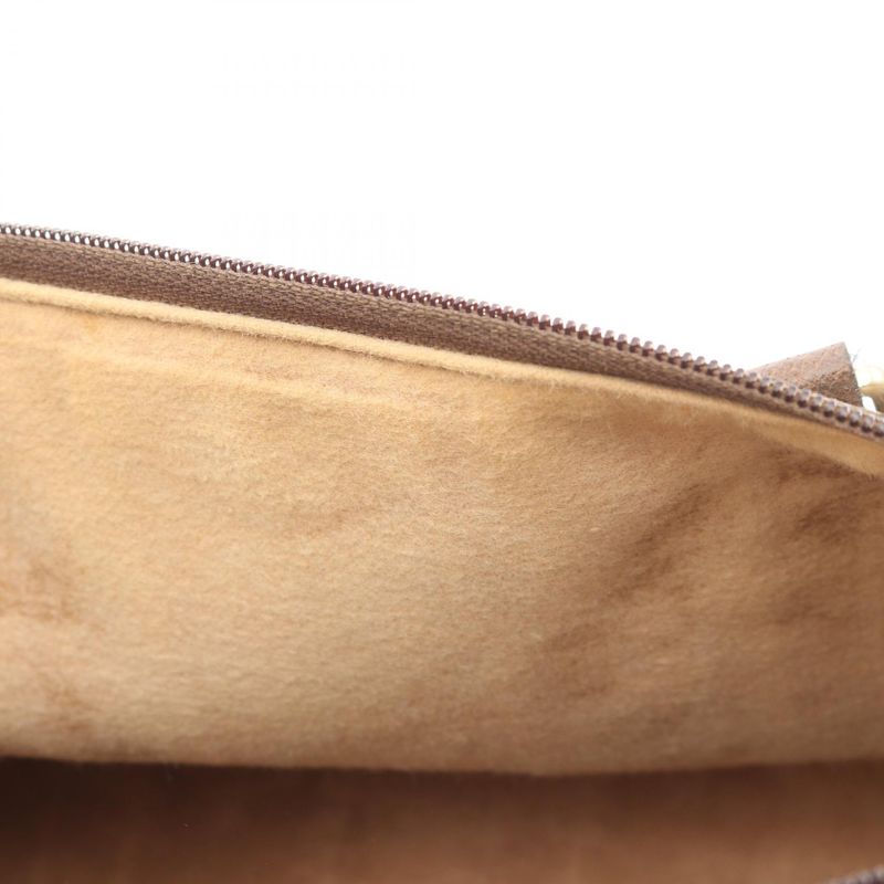 Gucci Handbag Old Gucci GG Plus Sherry Line 39.02.007 Beige Dark Brown PVC