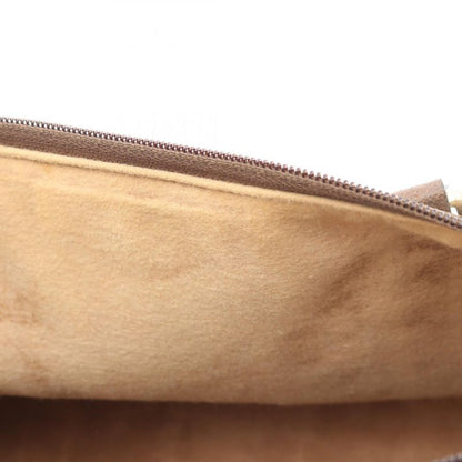 Gucci Handbag Old Gucci GG Plus Sherry Line 39.02.007 Beige Dark Brown PVC