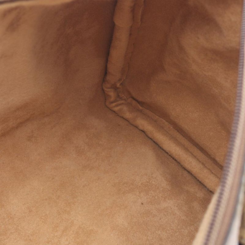 Gucci Handbag Old Gucci GG Plus Sherry Line 39.02.007 Beige Dark Brown PVC