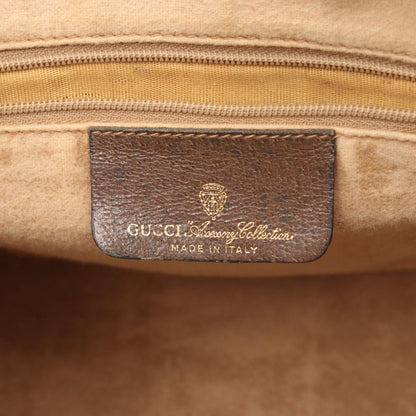 Gucci Handbag Old Gucci GG Plus Sherry Line 39.02.007 Beige Dark Brown PVC