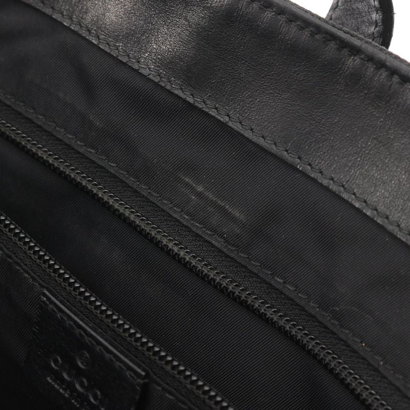 Gucci Tote Bag Sherry Line 337070 Black Canvas Leather Sherry Tote Bag Ladies