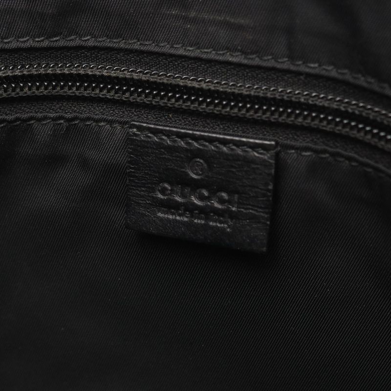 Gucci Tote Bag Sherry Line 337070 Black Canvas Leather Sherry Tote Bag Ladies