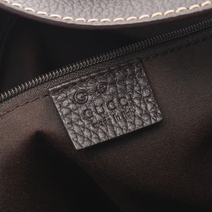 Gucci Shoulder Bag Horsebit 272386 Brown PVC Coated Canvas Leather Crystal One