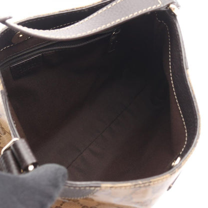 Gucci Shoulder Bag Horsebit 272386 Brown PVC Coated Canvas Leather Crystal One