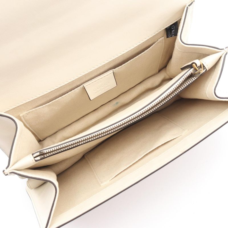 Gucci Handbag Bamboo Dionysus Medium 448075 Ivory Navy Red Leather Bamboo