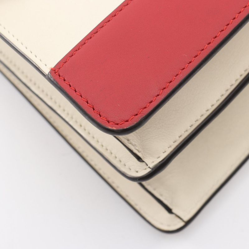 Gucci Handbag Bamboo Dionysus Medium 448075 Ivory Navy Red Leather Bamboo