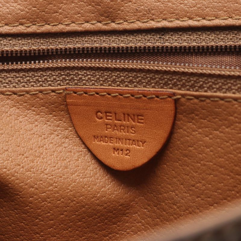 Celine Shoulder Bag Macadam Dark Brown Leather