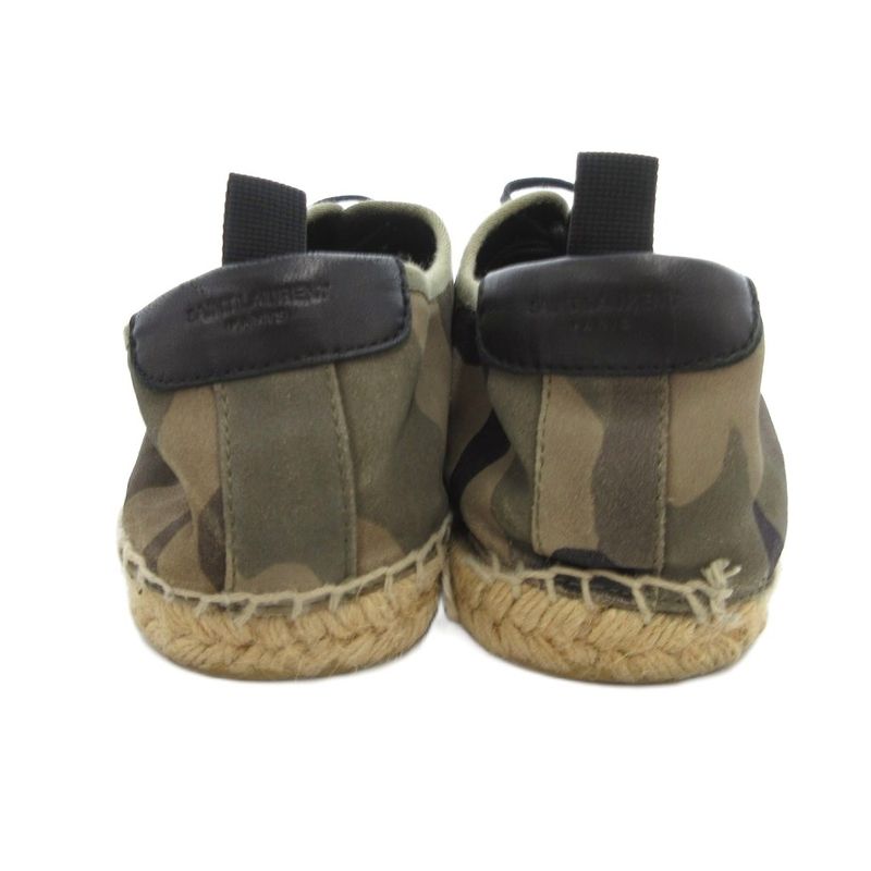 Saint Laurent Paris Espadrille Sneakers Khaki Camouflage Pattern Camouflage