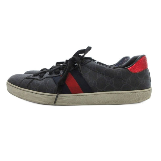 Gucci Ace Sneakers GG Pattern Sherry Line 9.5 Black Uo • Gy62