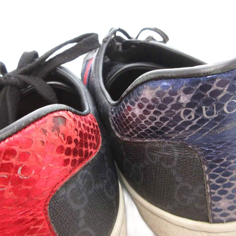 Gucci Ace Sneakers GG Pattern Sherry Line 9.5 Black Uo • Gy62