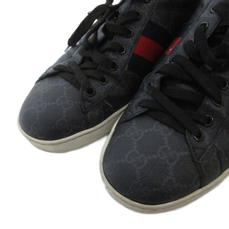 Gucci Ace Sneakers GG Pattern Sherry Line 9.5 Black Uo • Gy62