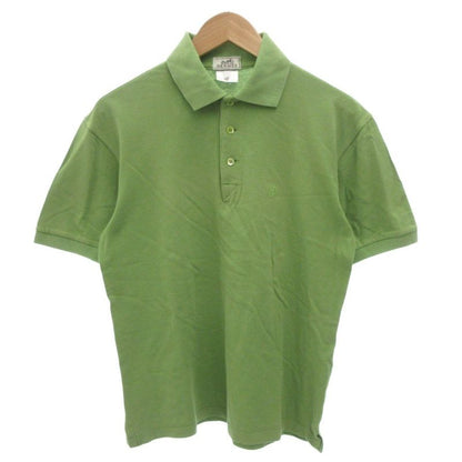 Hermes Polo Shirt Yellow Green Lime Green H Logo Embroidery FF • Gy62