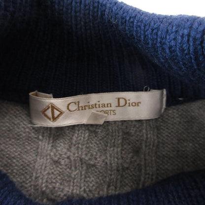 Christian Dior Vintage Knit Sweater M Long Sleeve Cable Gray /AE • GY53