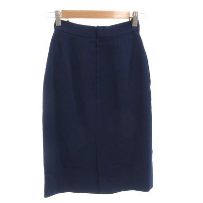 Christian Dior Vintage Tight Skirt S Tuck Knee Length Navy /AE • GY53