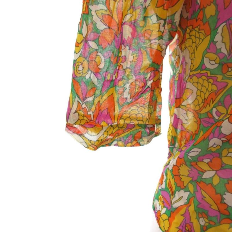 Yves Saint Laurent Vintage Buttonless Shirt Overlay Flower