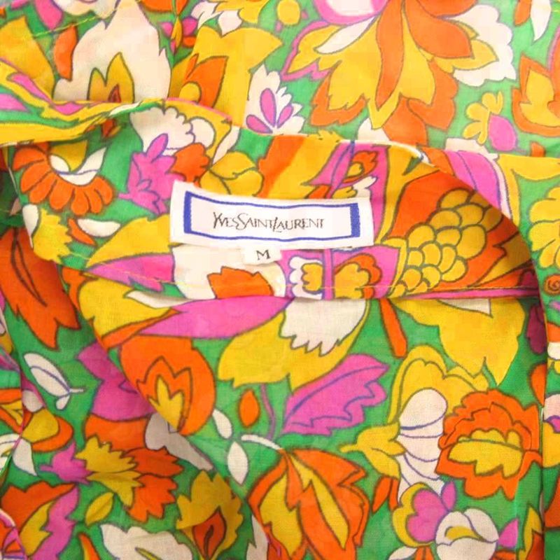 Yves Saint Laurent Vintage Buttonless Shirt Overlay Flower