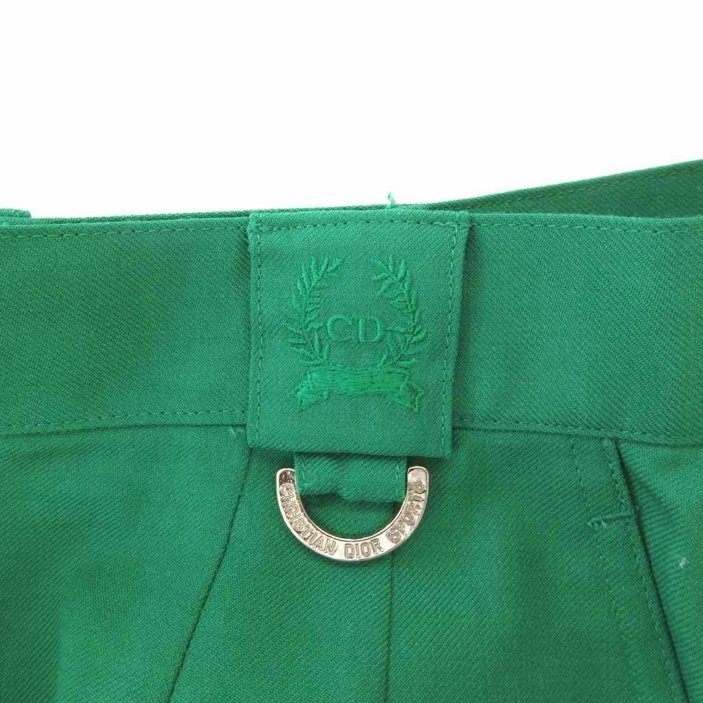 Christian Dior SPORTS Vintage Trapezoid Skirt Slit Knee Length L Green /JS •