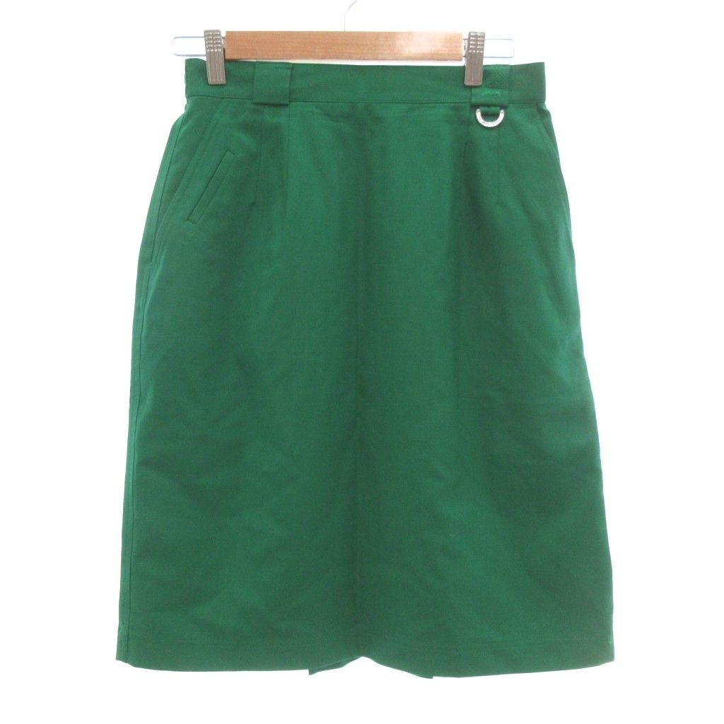 Christian Dior SPORTS Vintage Trapezoid Skirt Slit Knee Length L Green /JS •