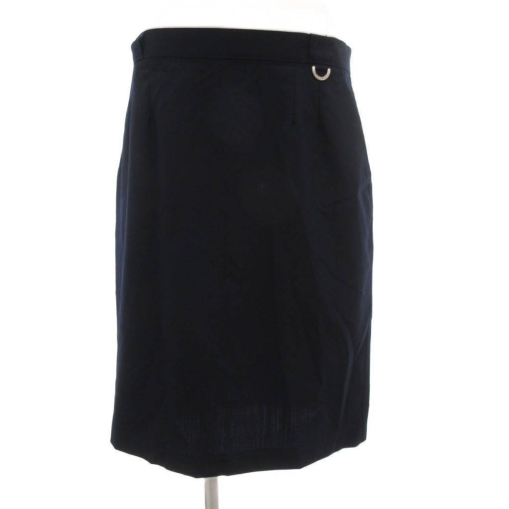 Christian Dior SPORTS Vintage Tight Skirt Knee Length Wool L Navy /JS • GY53