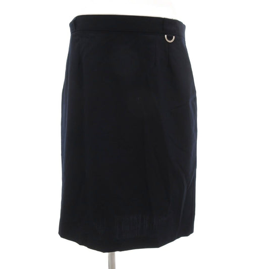 Christian Dior SPORTS Vintage Tight Skirt Knee Length Wool L Navy /JS • GY53