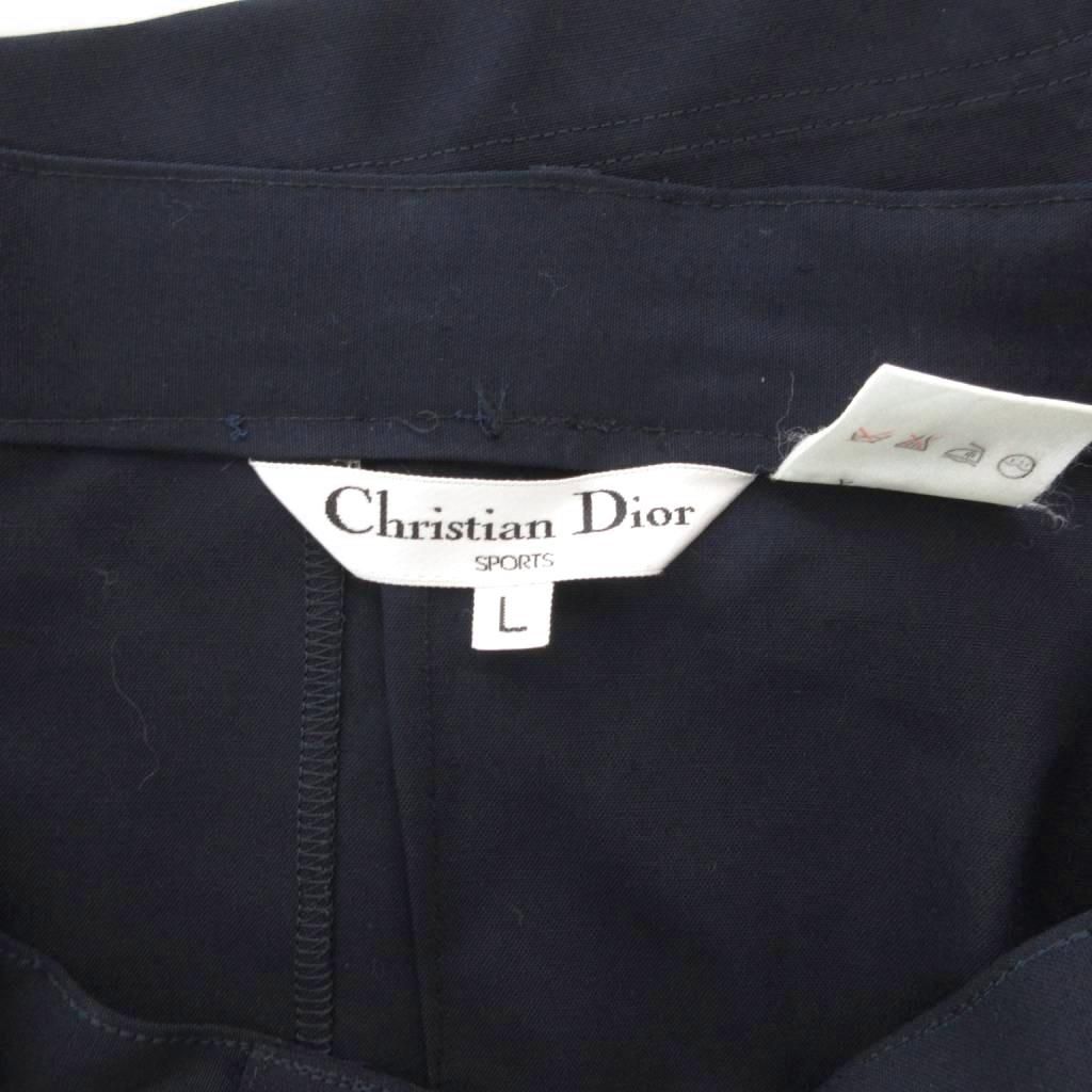 Christian Dior SPORTS Vintage Tight Skirt Knee Length Wool L Navy /JS • GY53