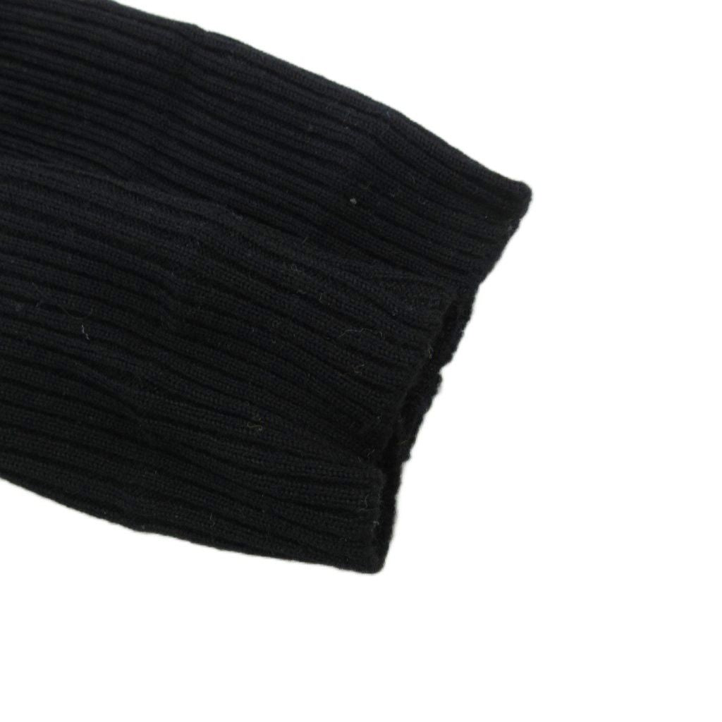 YVES SAINT LAURENT Vintage Rib Knit Sweater Long Sleeve V Neck Wool 3 Black /JS