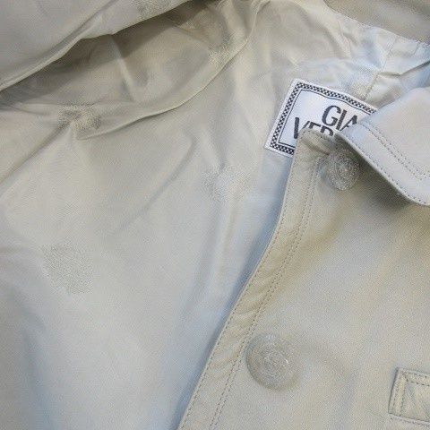 Gianni Versace Gianni Versace Leather Jacket Stainless Steel Collar Genuine