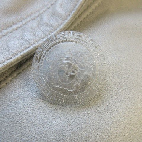 Gianni Versace Gianni Versace Leather Jacket Stainless Steel Collar Genuine